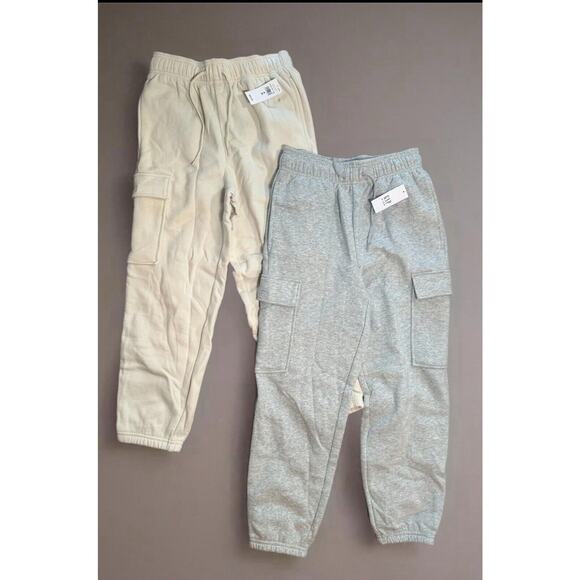 GAP Kids Soft Jogger Cargo Sweatpants (2) Pair Size M (8) Grey Ivory Girls Boys - Picture 1 of 10